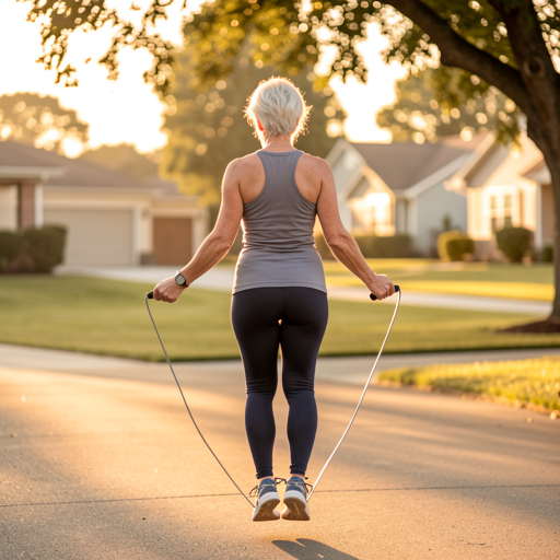 woman jumping rope indoors