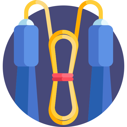 jump rope on blue circle