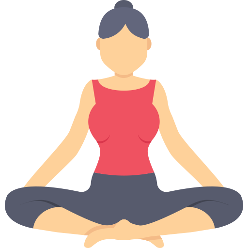 woman meditating cross legged with focus on breathing